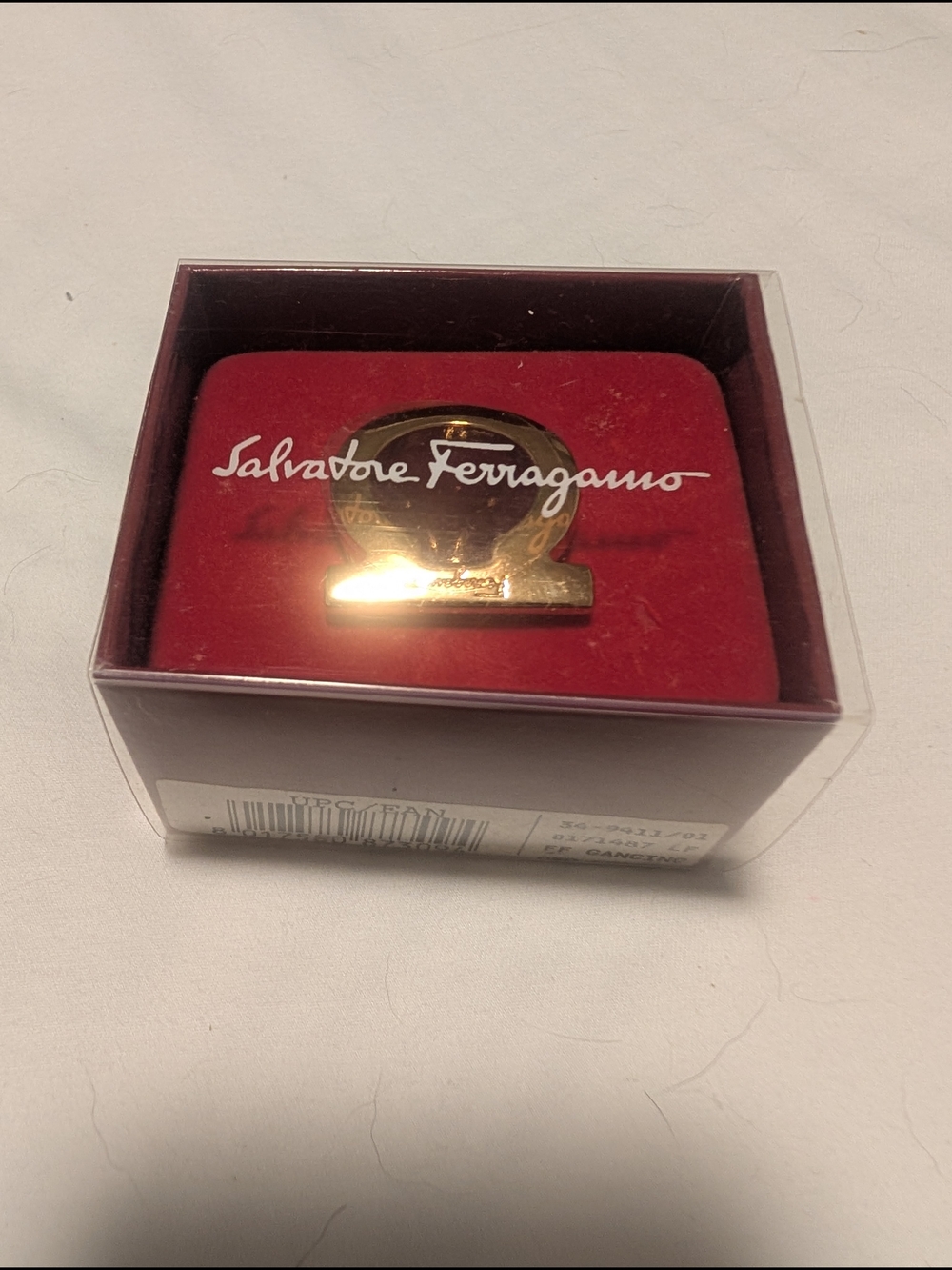 Salvatore Ferragamo Gold Gancini Scarf Clip - Gold
